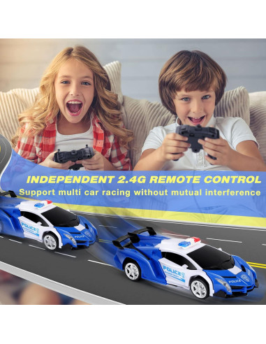 Coche RC Dolanus Transformable en Robot 360 - Azul y Blanco