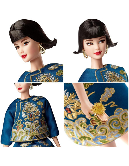 Muñeca Barbie 2023 Lunar Año Nuevo Guo Pei 33 cm Muñeca Barbie 2023 Lunar Año Nuevo Guo Pei 33 cm