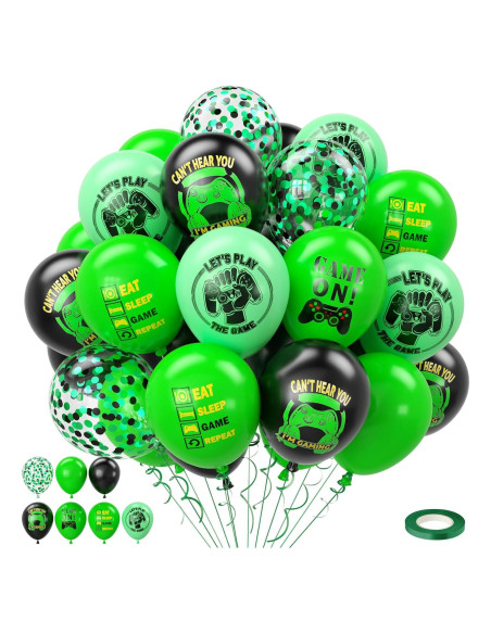 Globos de Confeti Verde y Negro 30pcs FEYG 12 Pulgadas Globos de Confeti Verde y Negro 30pcs FEYG 12 Pulgadas