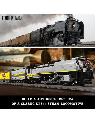 Mould King Kit Tren Locomotora Vapor UP844 3357 PCS LED