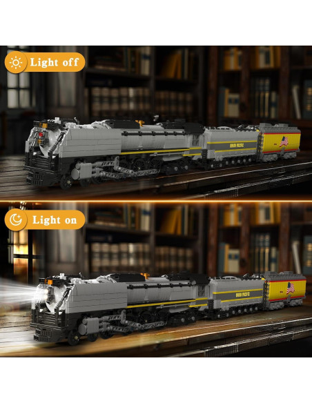 Mould King Kit Tren Locomotora Vapor UP844 3357 PCS LED Mould King Kit Tren Locomotora Vapor UP844 3357 PCS LED