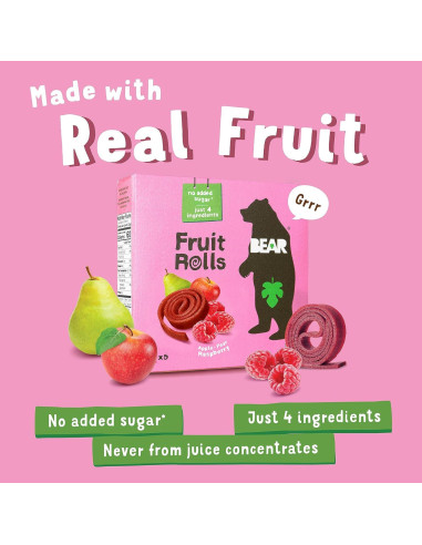 Rollos de Fruta BEAR Yoyo 99.22 g - Snack Saludable