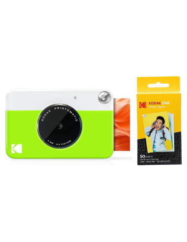 Cámara Instantánea Kodak Printomatic Verde con 50 Hojas