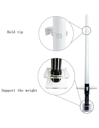 Soporte de pared para sable de luz claro YYST - Acrílico