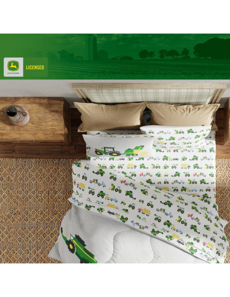 Juego de Cama John Deere 5 Piezas Matrimonial Microfibra Juego de Cama John Deere 5 Piezas Matrimonial Microfibra