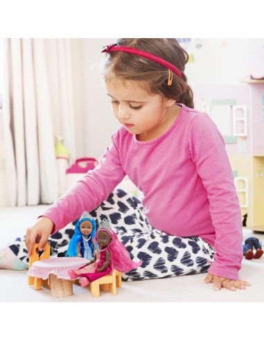 Juego de Muñecas Princesas Pequeñas - 9 Figuras con Tiara