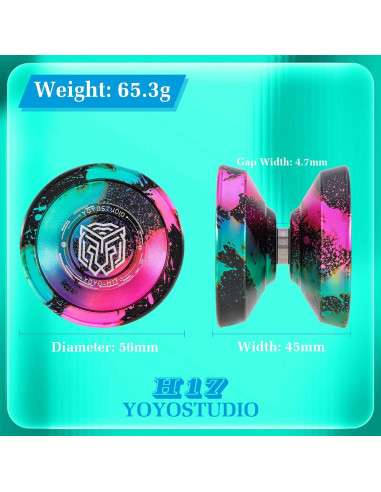 Yoyo Profesional YOYOSTUDIO H17 Metal 56mm para Trucos