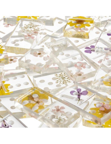 Juego de Dominó Acrílico 28 Piezas con Flores - Trademark