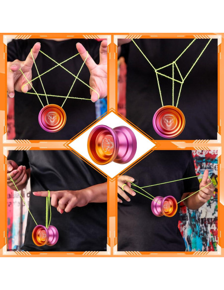 Yoyo Profesional FETESNICE LY001 Metal Naranja-Púrpura Yoyo Profesional FETESNICE LY001 Metal Naranja-Púrpura