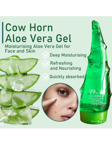 Gel de Aloe Vera Puro LingHaoLH 249.6 g Hidratante Facial