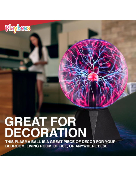 Bola de Plasma Playbees 17,78 cm Rojo Interactiva Bola de Plasma Playbees 17,78 cm Rojo Interactiva