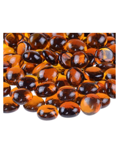 Gemas de vidrio plano KINGOU 17-20 mm Ámbar 0,45 kg
