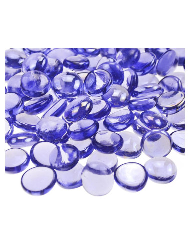 Gemas de vidrio plano KINGOU 17-20 mm azul claro púrpura