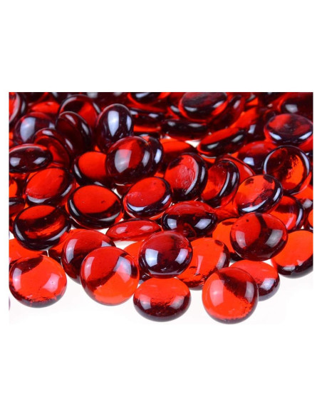 Gemas de vidrio plano KINGOU 0.45 kg Rojo 17-20 mm Gemas de vidrio plano KINGOU 0.45 kg Rojo 17-20 mm