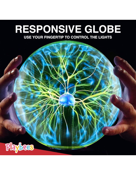 Bola de Plasma Colorida Playbees 17,78 cm Verde Interactiva Bola de Plasma Colorida Playbees 17,78 cm Verde Interactiva