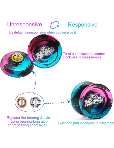 Yoyo Profesional JOLESHARE No Responsivo con Cuerdas y Guantes Yoyo Profesional JOLESHARE No Responsivo con Cuerdas y Guantes
