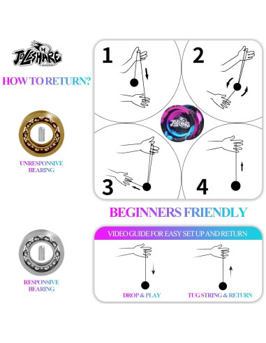 Yoyo Profesional JOLESHARE No Responsivo con Cuerdas y Guantes