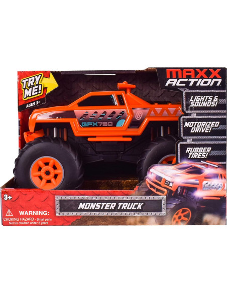 Camión Monster Naranja Motorizado con Luces y Sonidos 23cm Camión Monster Naranja Motorizado con Luces y Sonidos 23cm