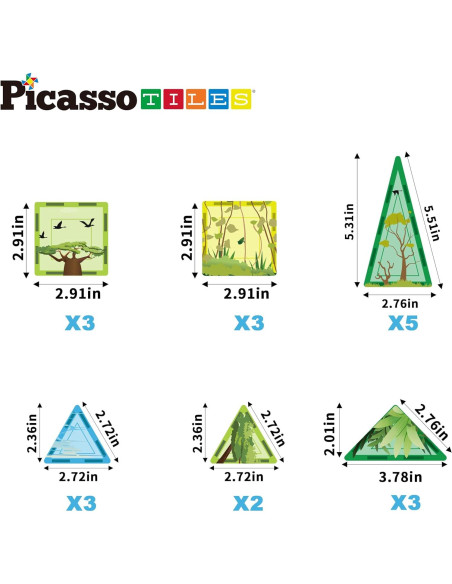 Bloques Magnéticos PicassoTiles Safari 26 Piezas y 8 Figuras Bloques Magnéticos PicassoTiles Safari 26 Piezas y 8 Figuras