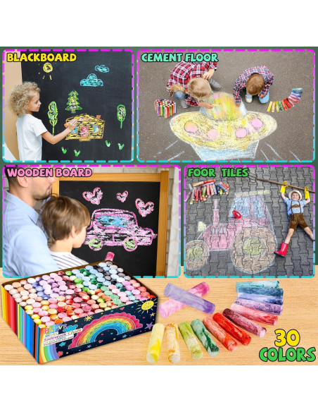 Juego de 60 Tizas Gigantes para Acera Bkpvr Multicolor Juego de 60 Tizas Gigantes para Acera Bkpvr Multicolor