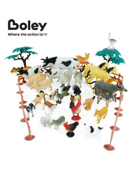 Cubo de Juguetes de Animales de Granja Boley - 40 Piezas Cubo de Juguetes de Animales de Granja Boley - 40 Piezas