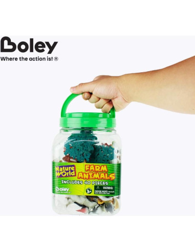 Cubo de Juguetes de Animales de Granja Boley - 40 Piezas