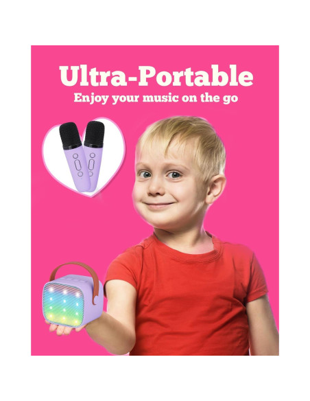 Mini Máquina de Karaoke VERKB K1 con 2 Micrófonos Inalámbricos Mini Máquina de Karaoke VERKB K1 con 2 Micrófonos Inalámbricos