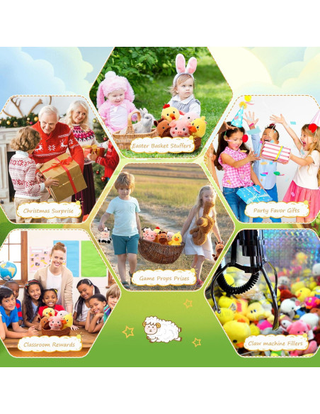 Juego de 6 Animales de Peluche de Granja RoundFunny 18 cm Juego de 6 Animales de Peluche de Granja RoundFunny 18 cm