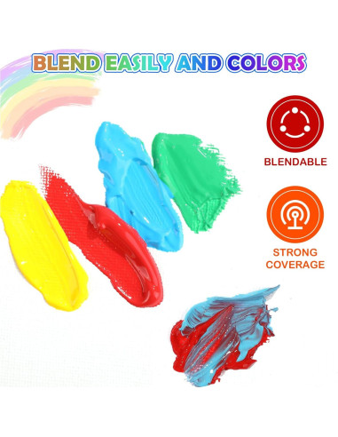 Pintura de Dedos AROIC 16 Colores Lavable No Tóxica