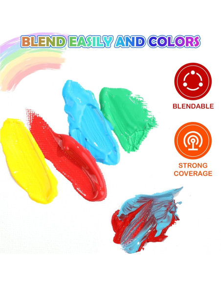 Pintura de Dedos AROIC 16 Colores Lavable No Tóxica Pintura de Dedos AROIC 16 Colores Lavable No Tóxica