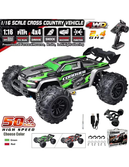 Coche RC 1:16 Yidedraw Conquer Verde 50 KMH 4WD Todos Terrenos Coche RC 1:16 Yidedraw Conquer Verde 50 KMH 4WD Todos Terrenos
