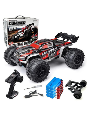 Coche RC 1:16 Yidedraw Conquer Rojo 50 KMH 4WD Todo Terreno