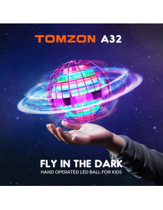 Bola Voladora TOMZON A32 Púrpura con Luz LED y Control Mano 2