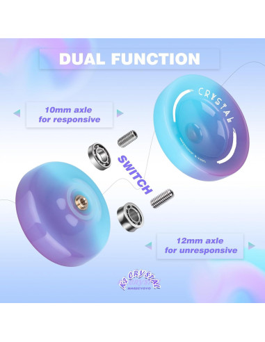 Yoyo K2 Profesional Cristal Azul Púrpura para Niños y Adultos
