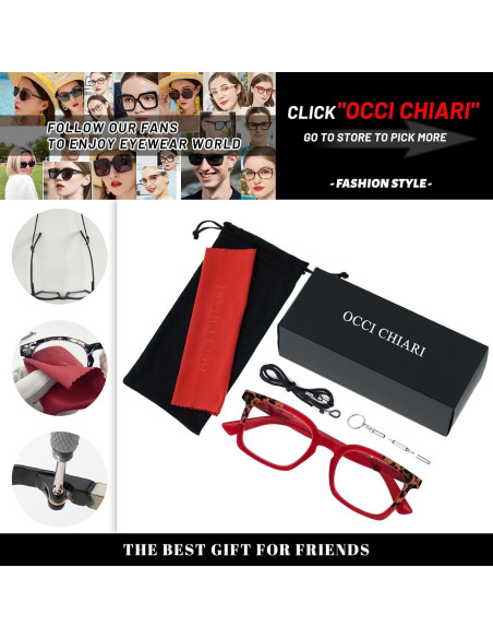 Gafas de Lectura OCCI CHIARI para Mujeres 3.5x Rojo Gafas de Lectura OCCI CHIARI para Mujeres 3.5x Rojo