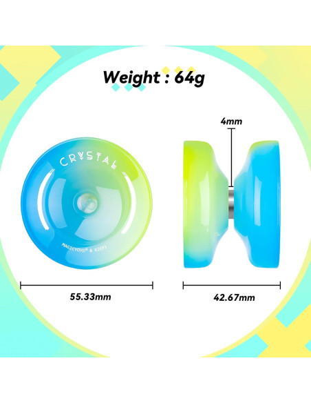 Yoyo K2 de Cristal - Paquete de 2 Yoyos Responsivos Yoyo K2 de Cristal - Paquete de 2 Yoyos Responsivos