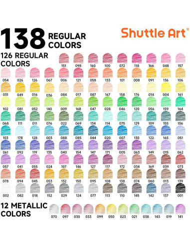 Set de Lápices de Colores Shuttle Art 138 Colores con Accesorios