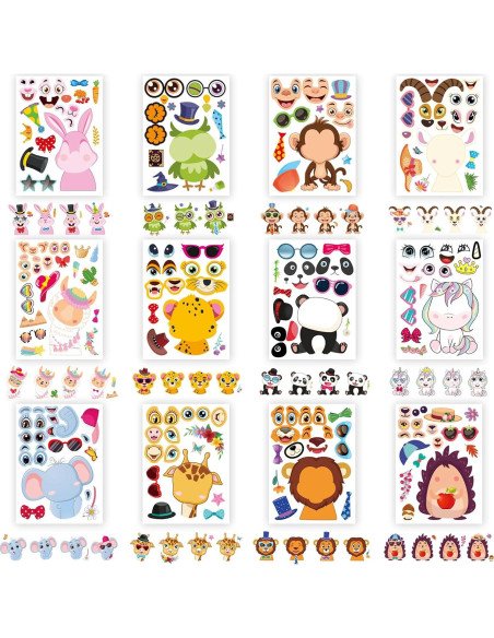 Stickers de Animales DUJAA 24 Diseños Creativos para Niños