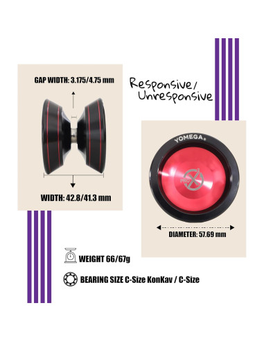 Yoyo Yomega Pro x2 de Aluminio Profesional - Rojo