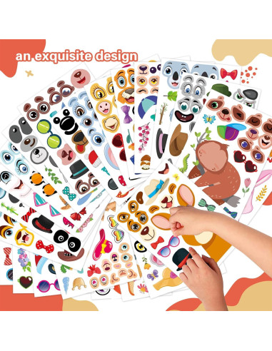 Stickers de Animales DUJAA 24 Diseños Creativos para Niños