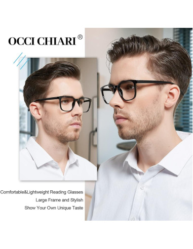 Gafas de Lectura OCCI CHIARI XL Hombres 1.25x Color Negro