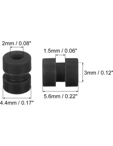 Bolas de Goma Antivibración MECCANIXITY M2x5.6mm 24 Pzas