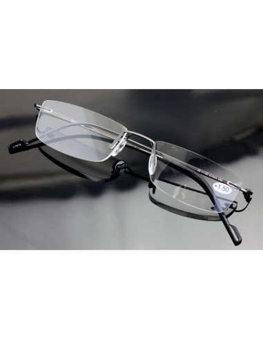 Gafas de lectura sin montura Free Vision 3.25x metal gris