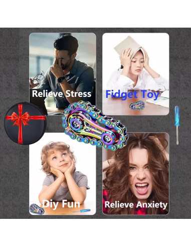 Spinner Fidget de Metal Colorido XFYVIKR para Alivio de Estrés