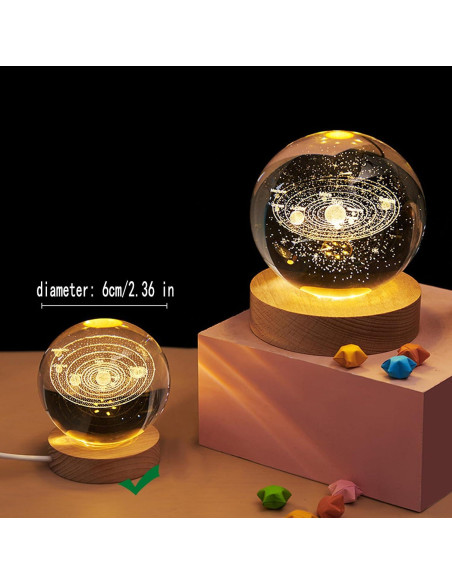 Luz Nocturna 3D Saturno KAZETEC 60mm Decorativa Luz Nocturna 3D Saturno KAZETEC 60mm Decorativa