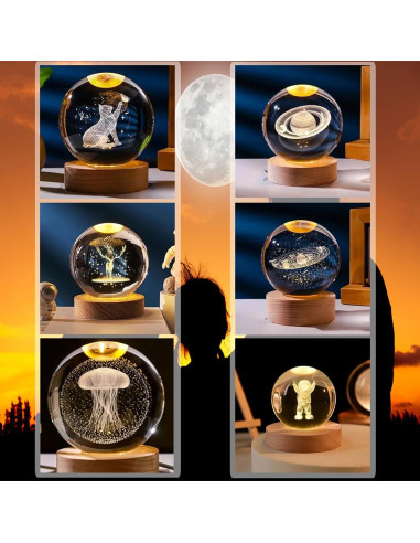 Luz Nocturna 3D Saturno KAZETEC 60mm Decorativa