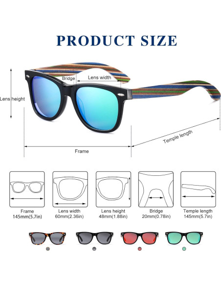 Gafas de sol de madera DUCO polarizadas UV400 para hombres Gafas de sol de madera DUCO polarizadas UV400 para hombres