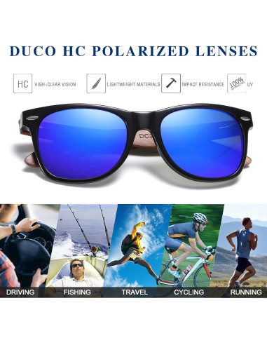 Gafas de sol de madera de nogal UV400 para hombres