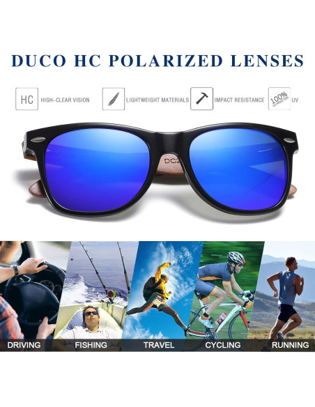 Gafas de sol de madera de nogal UV400 para hombres Gafas de sol de madera de nogal UV400 para hombres