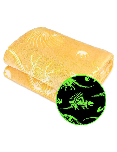 Manta Suave Gitrat Dinosaurio Amarillo 130x150 cm Manta Suave Gitrat Dinosaurio Amarillo 130x150 cm